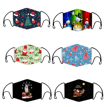 Lasheen Christmas Face Mask Fashion Wholesale High Quality Washable Breathable Festival Party Elastic Band Custom Design Cotton